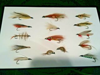 15 Vintage Hand Tied Fly Fishing Lures Hair Feathers 14 Different Designs