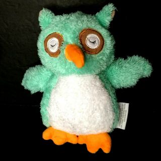 Silver One Baby Teal Green White Owl Stuffed Animal Plush Toy Soft Lovey