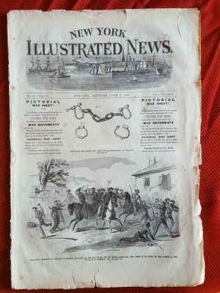 1861 Ny Illustrated News Civil War Newspaper Rare Wash Dc Parade Of Troops