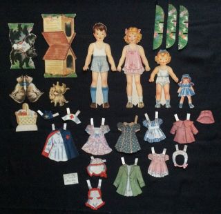First Days In School Paper Dolls,  Winston Set,  1942,  Hilda Miloche Art