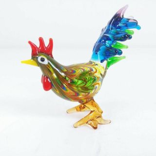 Fitz And Floyd Blown Glass Menagerie Rooster Figurine