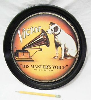 Rare Victor Advertising Phonograph Gramophone Victrola 78 Rpm 12 " Tin Tray