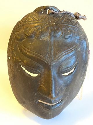 Vintage Rare Indonesian Metal Mask,  Handcrafted Early 1900 Century “used”