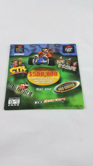 Sony Playstation 1 Ps1 Pizza Hut Powered Demo Disc 1 One 1999 Spyro Promo Rare