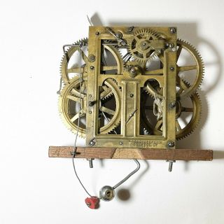 Antique E.  C.  Brewster & Son Bristol Ct Ils Brass Clock Movement Part (repairs)