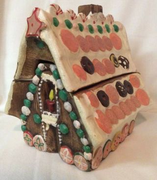 Vintage Ceramic Gingerbread House Cookie Jar - Hansel & Gretel Estate Rare 2
