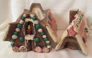 Vintage Ceramic Gingerbread House Cookie Jar - Hansel & Gretel Estate Rare 3