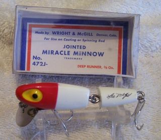Vintage Wright Mcgill Miracle Minnow Lure 5/8/20p Box Insert 472j -