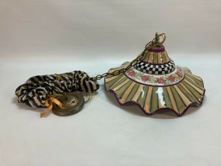 Vintage Mackenzie Childs Light Fixture Courtly Check Hand Painted Rare