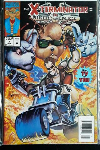 The Xterminator Vs The Biker Mice From Mars 3 Marvel Comics 1991 Rare