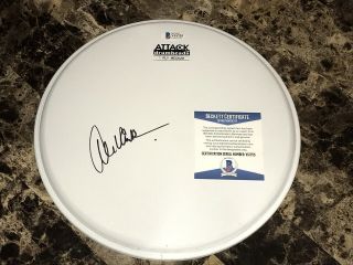 Alex Van Halen Rare Authentic Hand Signed Autographed Drumhead 2015 Tour Bas