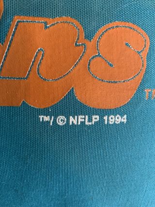 Vintage 1994 NFL Miami Dolphins Jumbo Pillow 24 