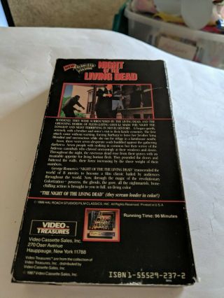 NIGHT OF THE LIVING DEAD - Rare Vintage VHS Tape 1986 Hal Roach Studios 3