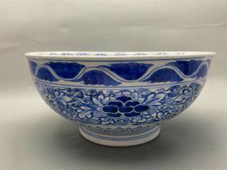 19th Century Huge Chinese Blue And White Bowl