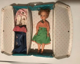 Vintage Ideal Pepper Doll With Case And Clothes
