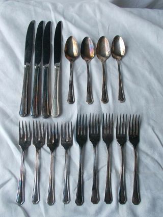 12pc Oneida Silversmiths Clairhill Silverplate 4 Four Place Settings Flatware