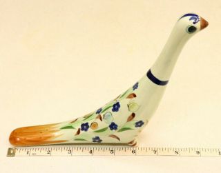Vintage Mexican Pottery Bird Hand Painted Dove Quail Old Antique Estate Find Ft