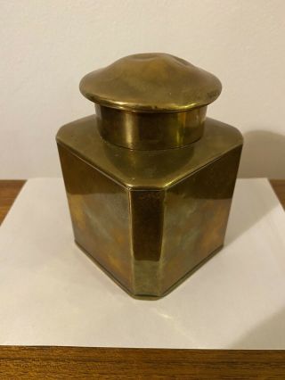 Carl Deffner Esslingen Jugendstil Art Nouveau Brass Tea Caddy C1900 Fully Marked