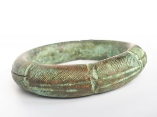 Antique African Manilla Currency Bracelet Bronze Trade Money Old Tribal No.  4