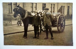 Antique Photo Postcard - Whitefield Dairy Milk Horse Cart,  Aberdeen,  Scotland