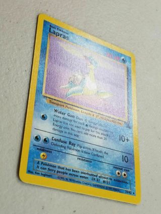 Lapras 25/62 1ST EDITION Fossil Set RARE Pokemon Card NM 2