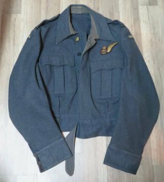 Rare Orig Ww2 " Rcaf " Battle Dress Jacket " Wag " 1943 " Size 14 " Flying Officer