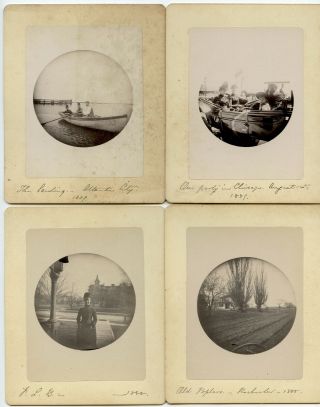 1880s Four Rare Albumen Kodak No 1 Round Photos Chicago Atlantic City York