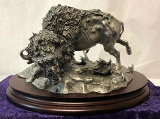 Rare – Chilmark Pewter " Prairie Sovereign " Limited - Edition Sculpture By Boyett