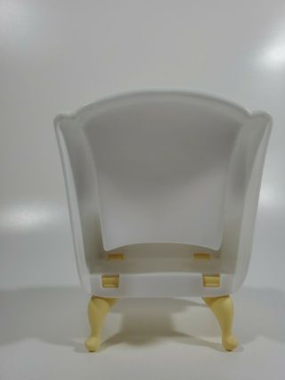 Vintage 1996 Mattel Barbie White Wingback Chair Textured Surface Plastic 3