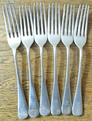 Antique Mappin & Webb Sheffield Set 6 Old English Silver Plated Dinner Tea Forks