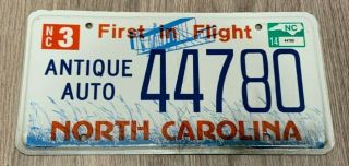 North Carolina,  Antique Auto,  Vanity License Plate 44780