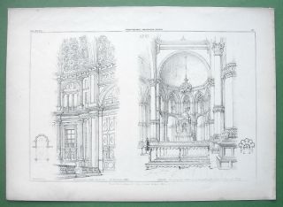 Architecture Print : Italy Apse Of Como Cathedral & S.  Zaccaria Venice