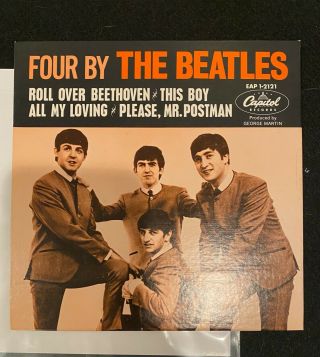 Rare Usa 1964 Ep Four By The Beatles Picture Sleeve Nm