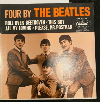 Rare USA 1964 EP Four by the Beatles Picture Sleeve NM 2