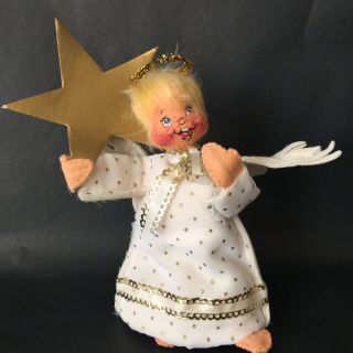 Annalee Christmas Angel 1976 Gold Star Tree Topper Top Decor Stands Vintage