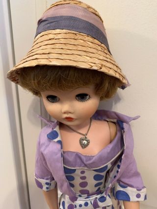 Old 21” Hard Plastic Jointed 1950/ 1960’s Doll Marked Hh,  Outfits & Accessories