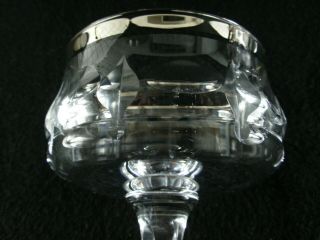 Rare Antique BACCARAT Flawless Crystal 6 x Champagne Goblet w/ Platinum Band 5