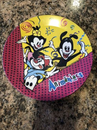 Vintage 1994 Warner Brothers Animaniacs 8.  25” Plastic Plate Made In Usa Rare