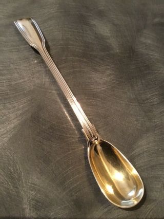 Long Heavy Solid Silver Victorian Egg Spoon George Adams London 1871