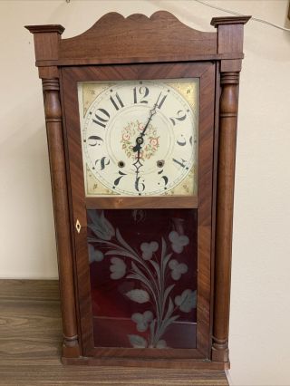 Rare Vintage Antique Bartholomew Barnes And Co Large Weight Driven Ogee Clock