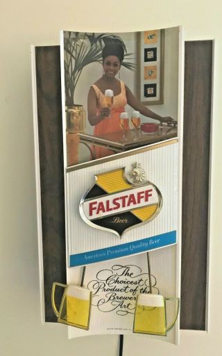 Vtg Falstaff Beer Animated Motion Toasting Mugs Ad Sign Black Americana Rare