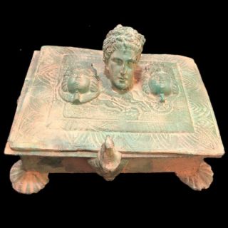 Rare Ancient Roman Bronze Huge Period Jewellery Box With Scenes - 200 - 400 Ad