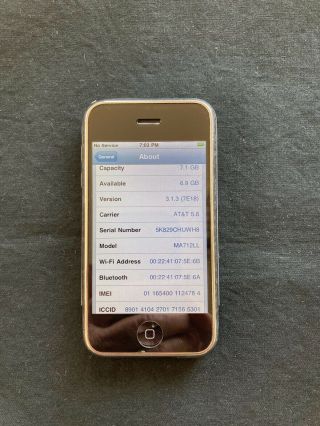 Very RARE Apple iPhone 1st Generation - 8GB - Black - Model MA712LL/A 2