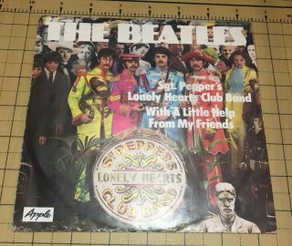 The Beatles 45 Ep Sgt Pepper Lonely Heart Club Band,  Ps Germany Rare 1978