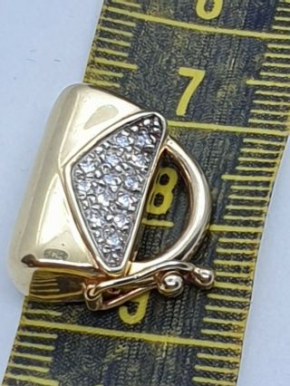 9CT GOLD DIAMOND LARGE HANDBAG CLASP LOCK FOR CHARM OR GATE BRACELET RARE 9K 5