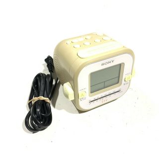 Sony Dream Machine Fm/am Clock Radio Icf - C180 Dual Alarm Clock White Gray