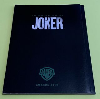 Joker (todd Phillips,  2019) Fyc Dvd Rare Screener