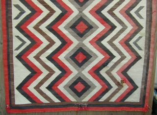 Old Handmade Large Navajo Rug Classic Design 1920 ' s Very Rare 3