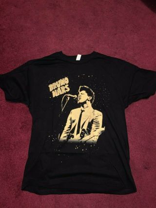 Very Rare Bruno Mars Hooligans T - Shirt Fan Club Medium 24k Doo - Wops