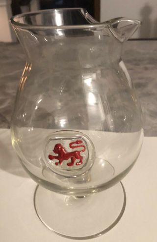House Of Lords Crystal Red Lion Brandy Snifter Style Pitcher.  Exc.  Cond.  Rare